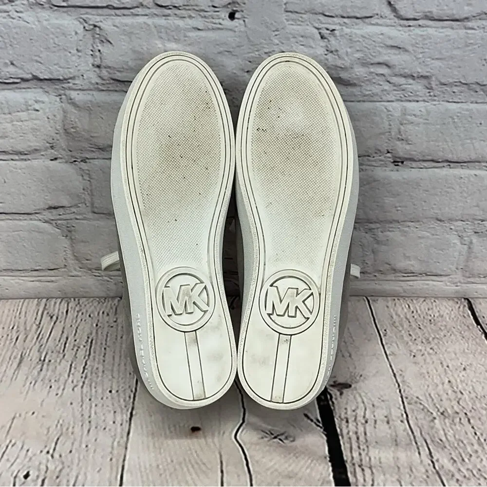 Michael Kors Suede Sneakers Women's Size 7M Gray Casual Vacation Logo Lace Up